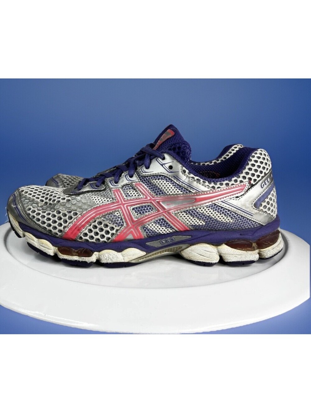 Asics Gel-Cumulus 15 Athletic Lace Up Shoe Womens Size 9 T3C5N Gray Purple Pink